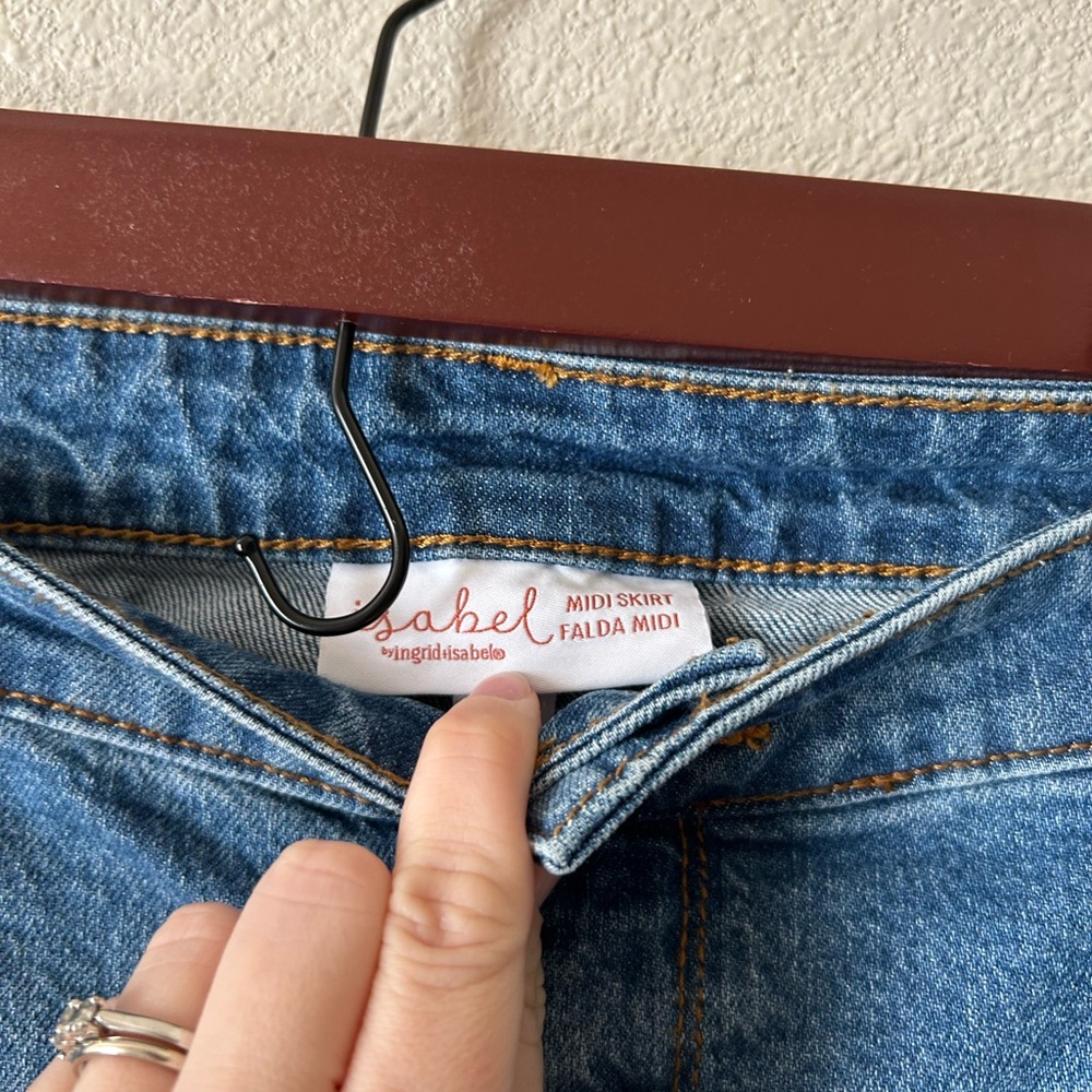 Isabel Maternity by Ingrid & Isabel Blue Denim Pencil Skirt - Picture 2 of 3